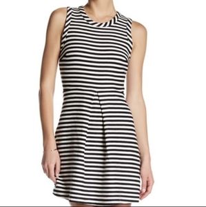 Madewell Black and White Striped Mini Dress